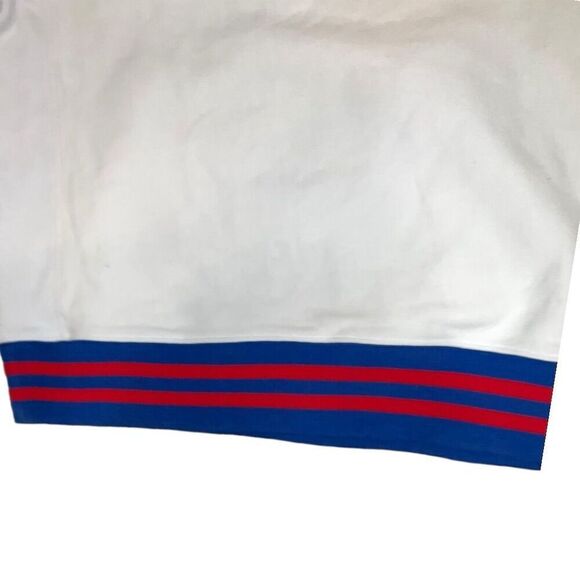 🏁 Vintage Champion Reverse Weave White Hoodie‎ – Striped Cuffs Size L - Picture 5 of 6